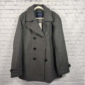 Lands' End NWT Men's Wool Blend Double-Breasted Peacoat